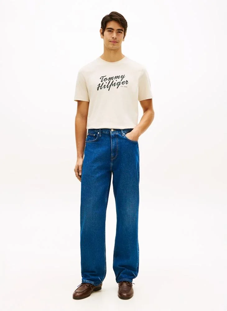 Tommy Hilfiger Muslin Logo Graphic Crew Neck T-Shirt for Men | Best Price UAE